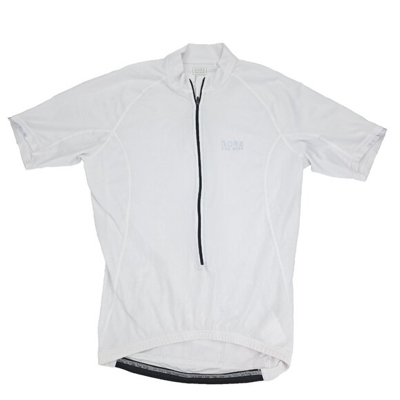 Gore Bike Wear Jersey Shirt Mens Large White Cycling 3/4 Zip Solid Performance - Picture 1 of 12